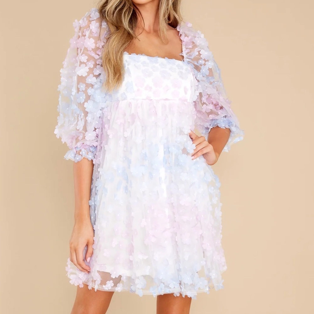 Beautiful Gaze Lavender Multi Floral Dress